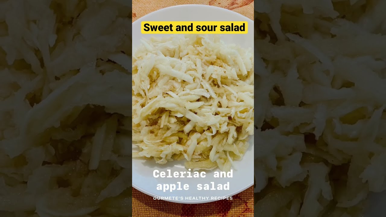 Sweet and sour celeriac (celery root) and apple salad - Salata de telina si mar #shorts