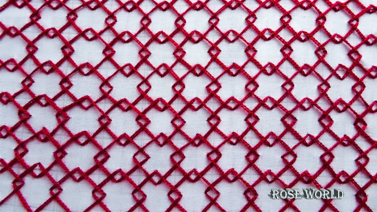 hand embroidery new design nakshi kantha stitches|hand embroidery video tutorial by rose world