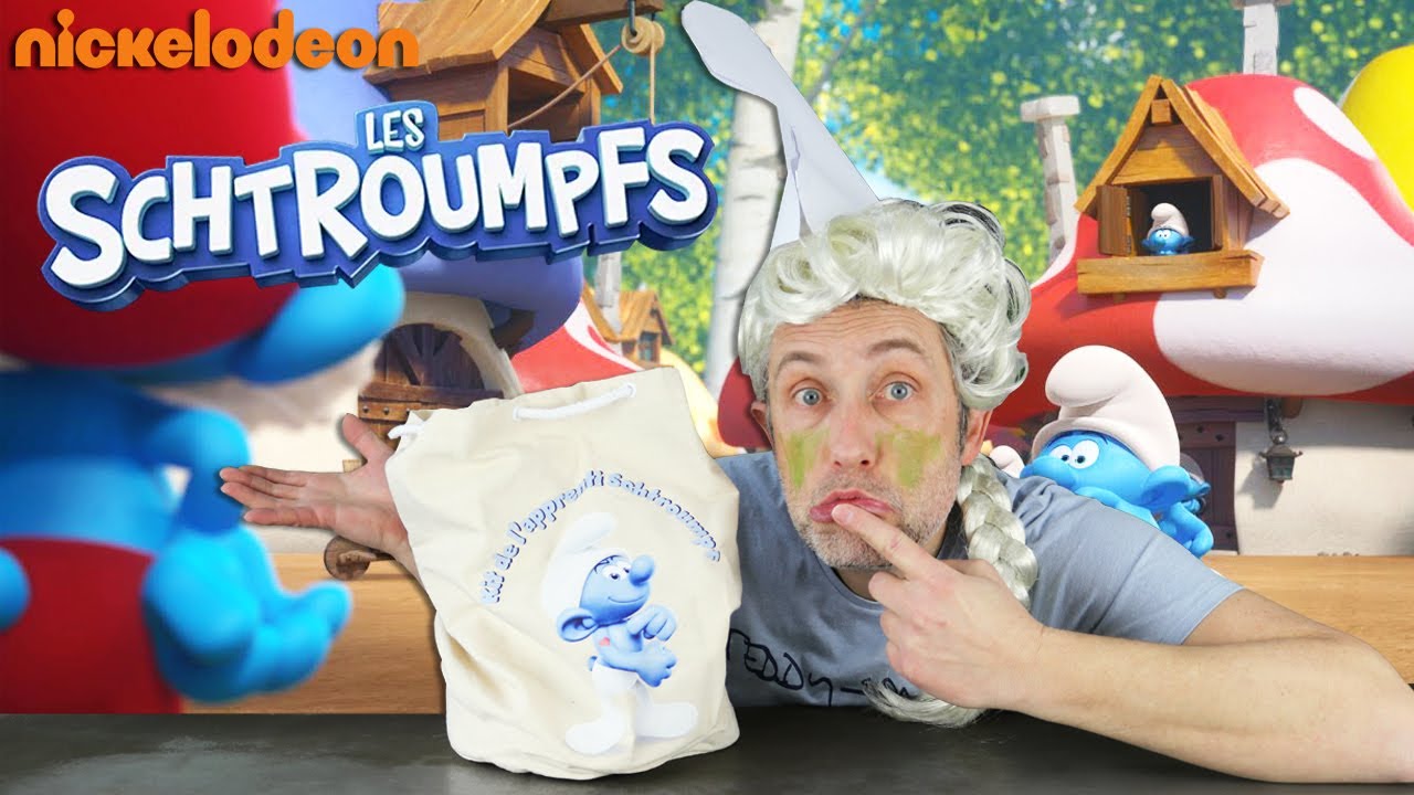 PAPOUNET se transforme en SCHTROUMPF pour c&eacute;l&eacute;brer l'arriv&eacute;e d'une nouvelle s&eacute;rie sur NICKELODEON !