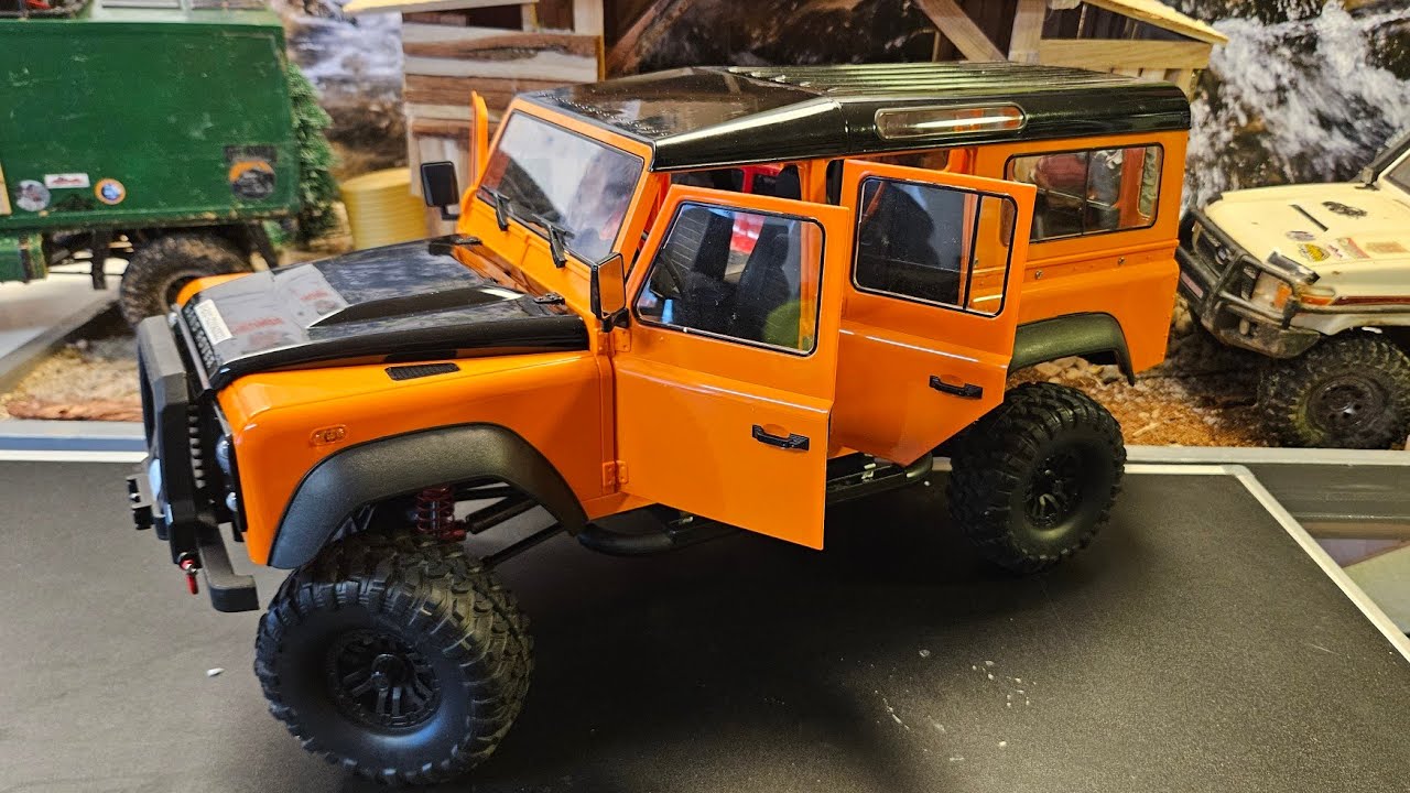 Unboxing // FM101 Landrover Defender // Crawler 4WD RTR // Maßstab 1:8 Orange // Double e // 2 Gang