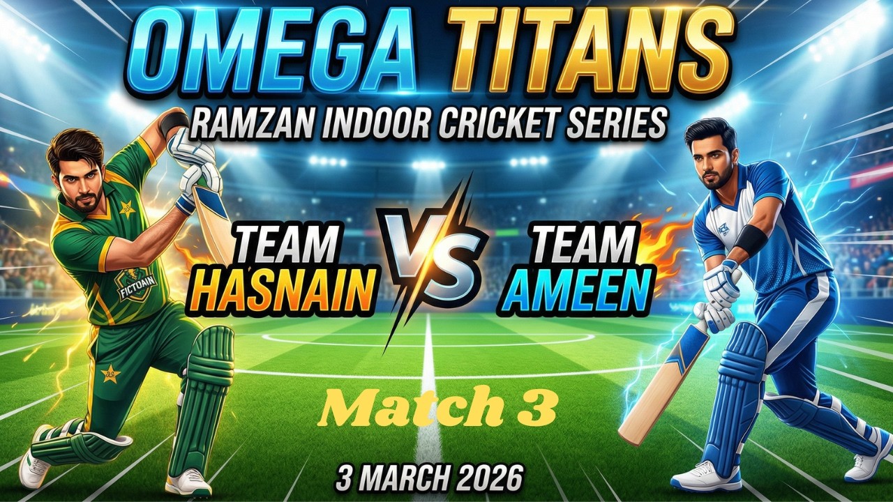 Is Team Hasnain the REAL CHAMPION of Ramzan Indoor Cricket?| Match 3| Omega Titans Team 🩵🫠