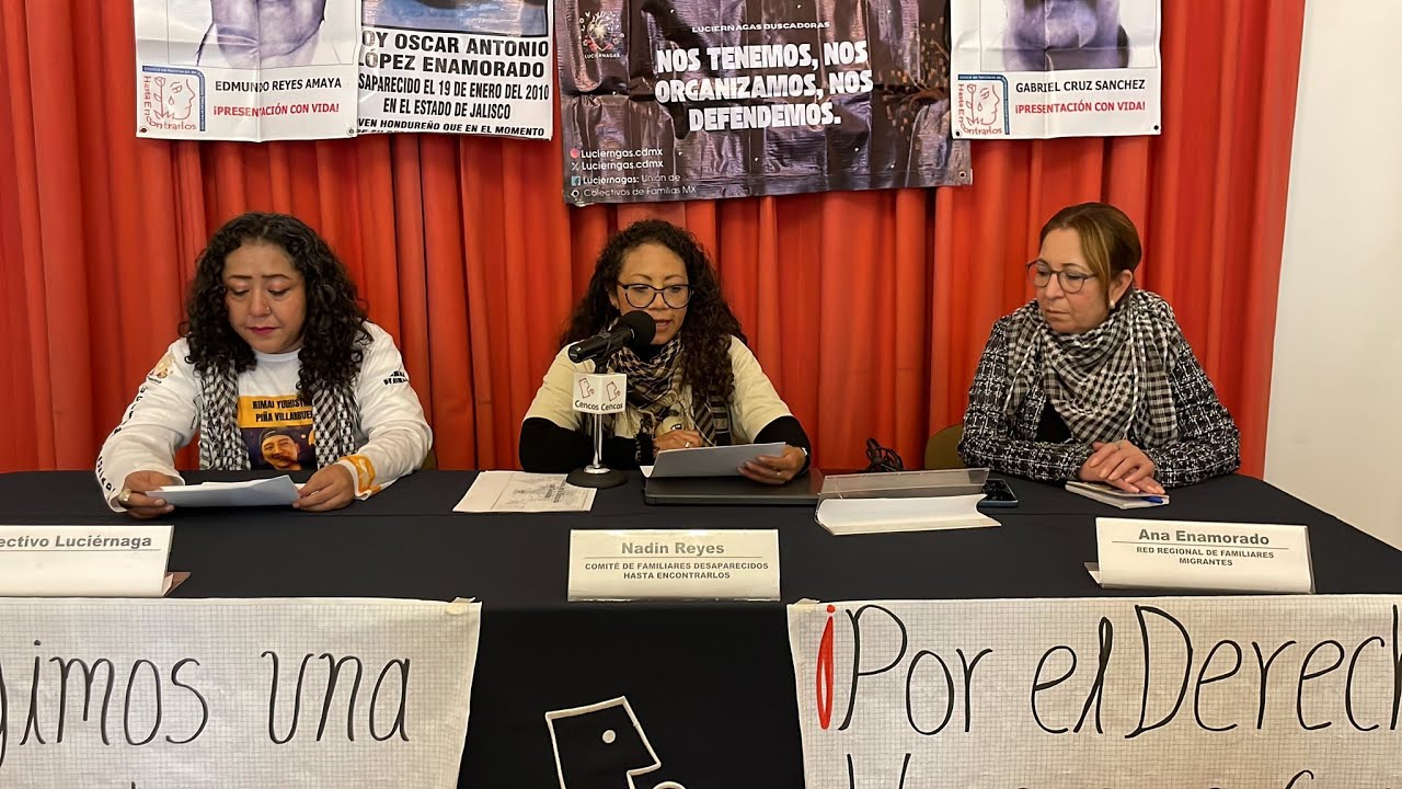 #ConferenciaDePrensa Colectivos de Familiares exigen a la CNB la contratación de peritos.