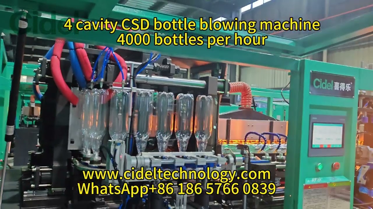 4 cavity CSD bottle blowing machine, all SIEMENS SERVO system, more than 4000 bottles per hour,Cidel