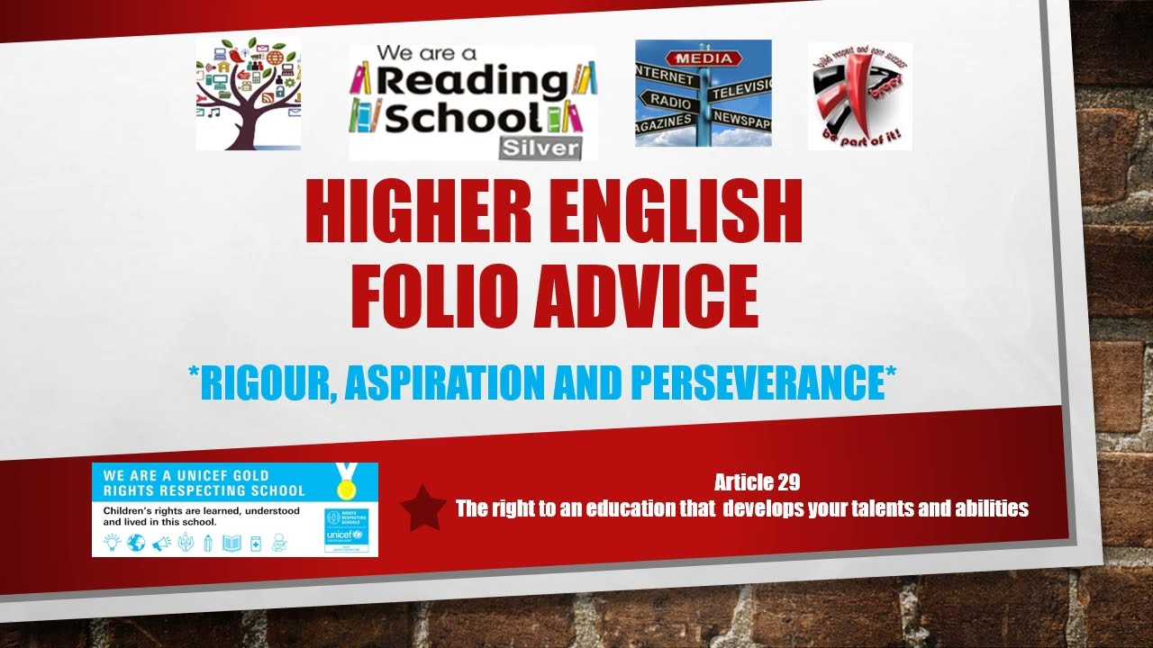Higher English Folio Advice