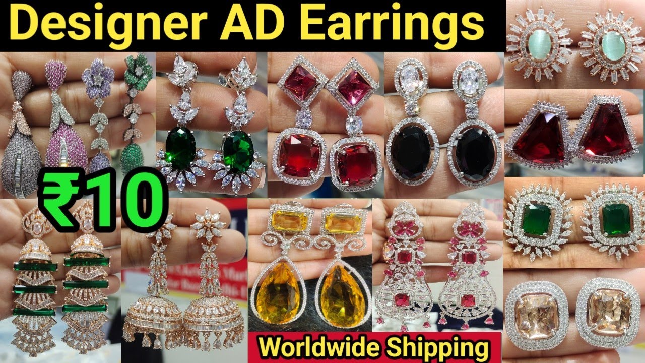 Latest Premium AD Earrings Collection 2023 | Exclusive Bridal AD Earrings & Designer Replicas Jewels