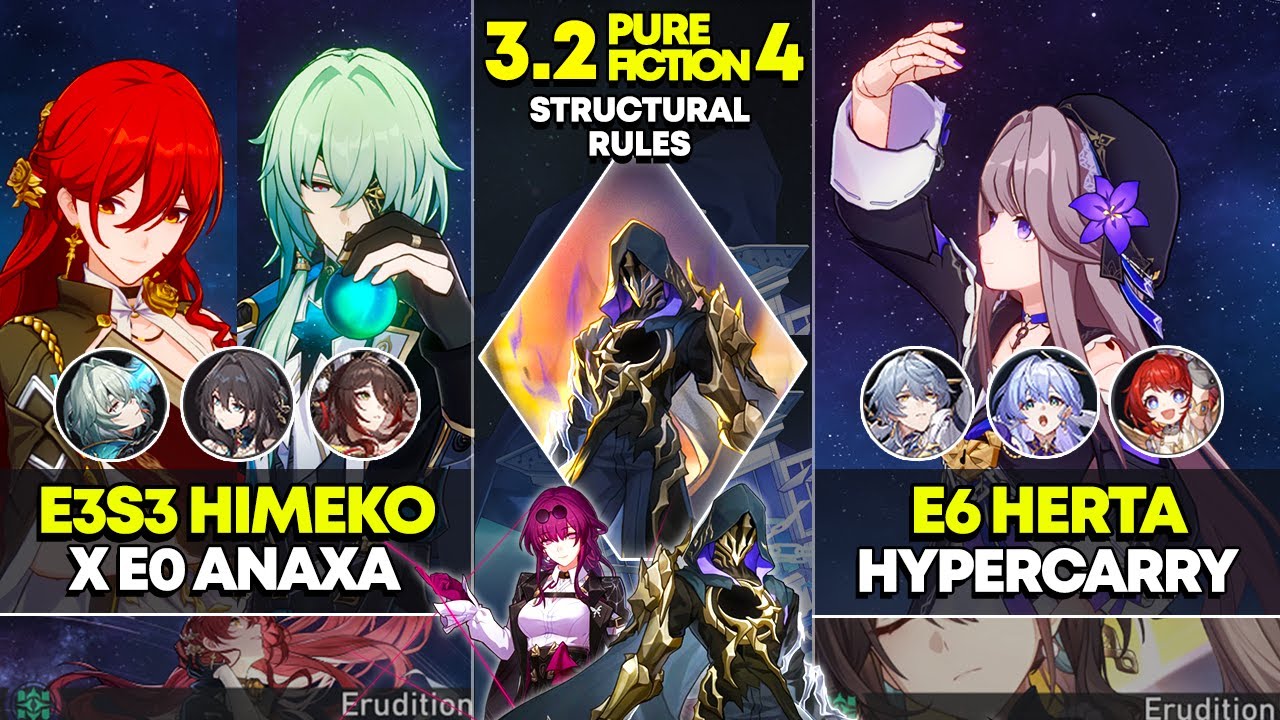 E3S3 Himeko x Anaxa & E6 Herta Hypercarry | Pure Fiction 4 | Honkai Star Rail 3.2