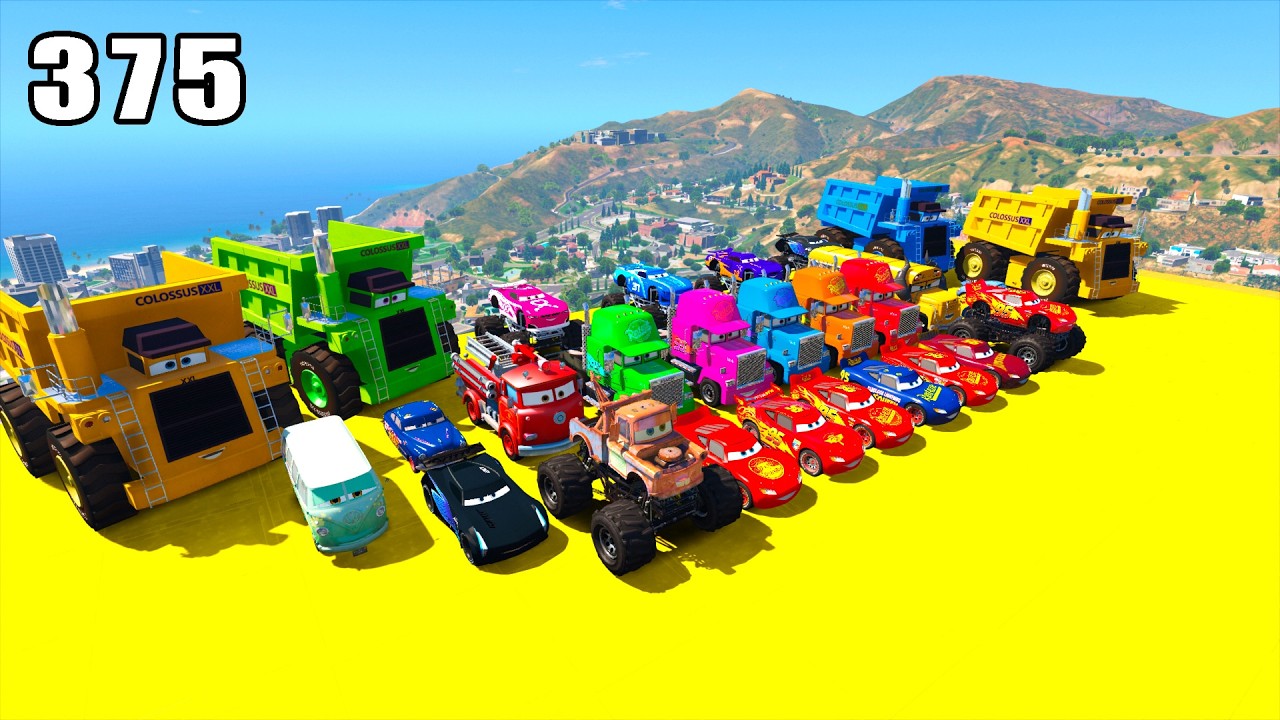 GTA V Mods Stunt Car Racing Challenge 🚙 By SPIDER-MAN With Amazing Super Cars monster trucks ep 375