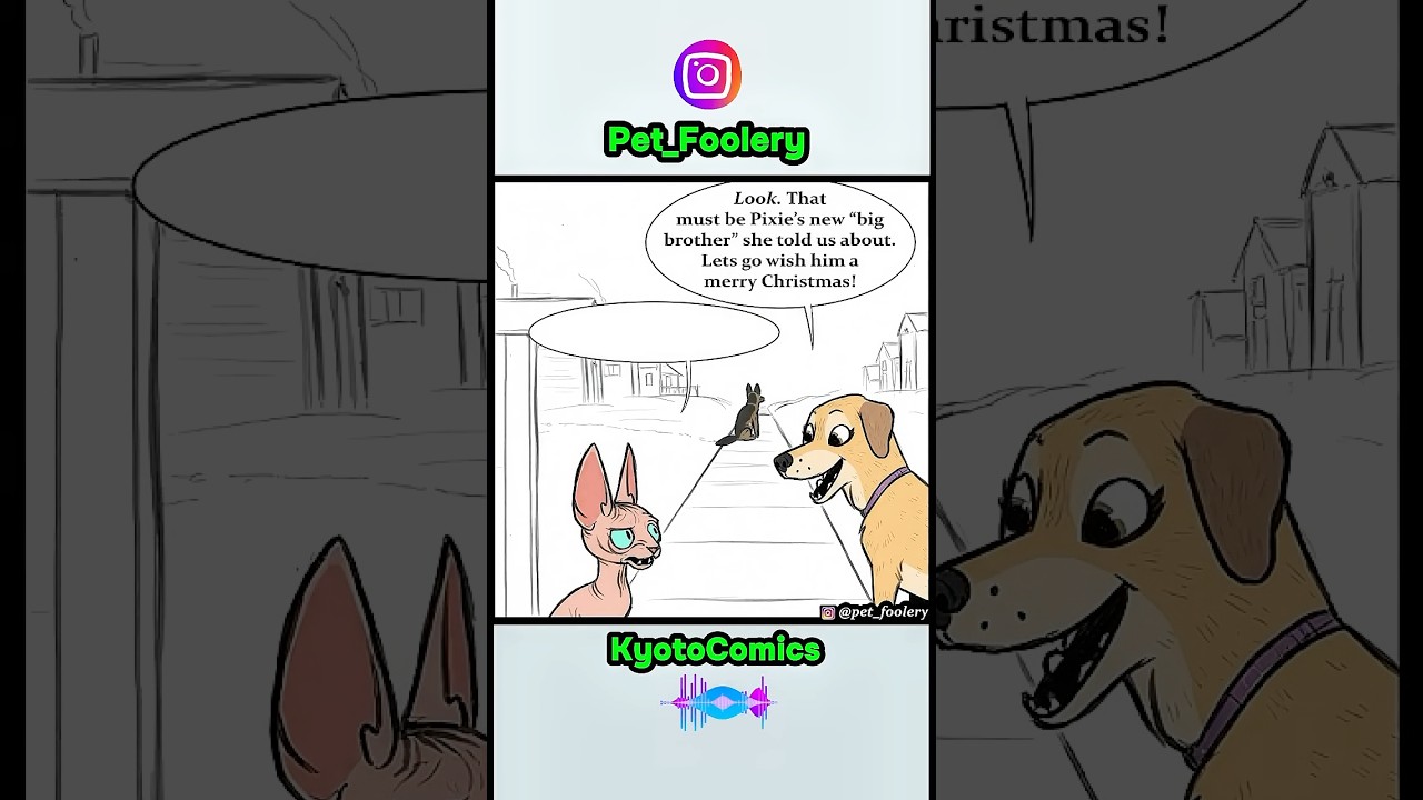 Awkward Christmas Meeting 😂  Pixie & Brutus (Pet Foolery Funny Comic Dub) #comicdub #comics #comedy