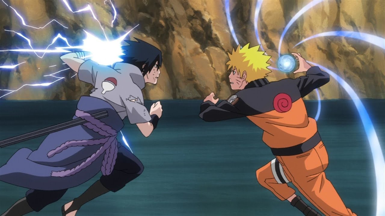 Sasuke vs naruto fight part 4