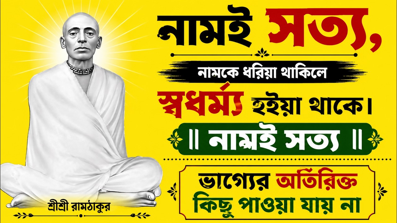 নামই সত্য | ভাগ্যের অতিরিক্ত কিছু পাওয়া যায় না | শ্রীশ্রী রামঠাকুরের বাণী | Ramthakur Vedbani