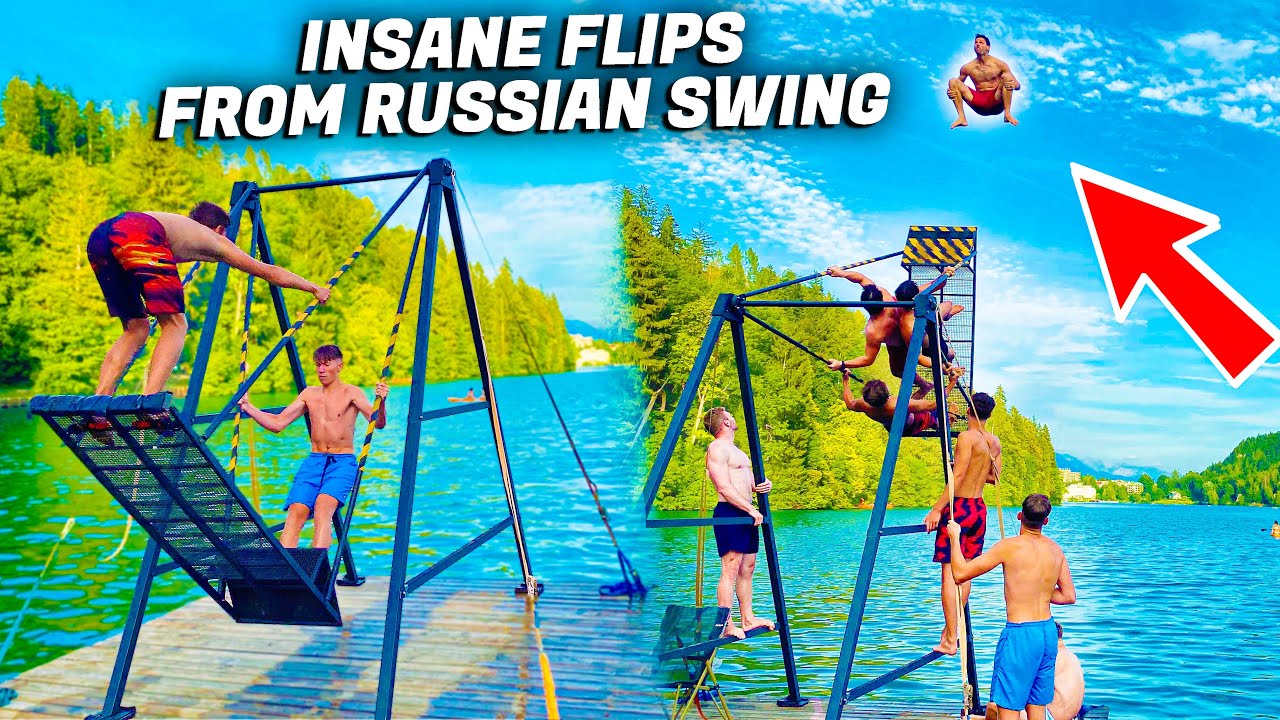 RUSSIAN SWING NEXT TO WATER! *INSANE FLIPS* (Ft. DD Squad)