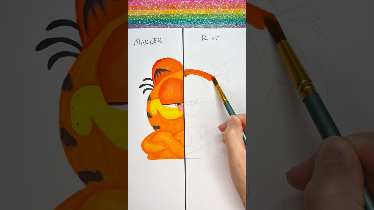 Painting Garfield 🐱| Art for Kids #shorts #easypainting #artforkids