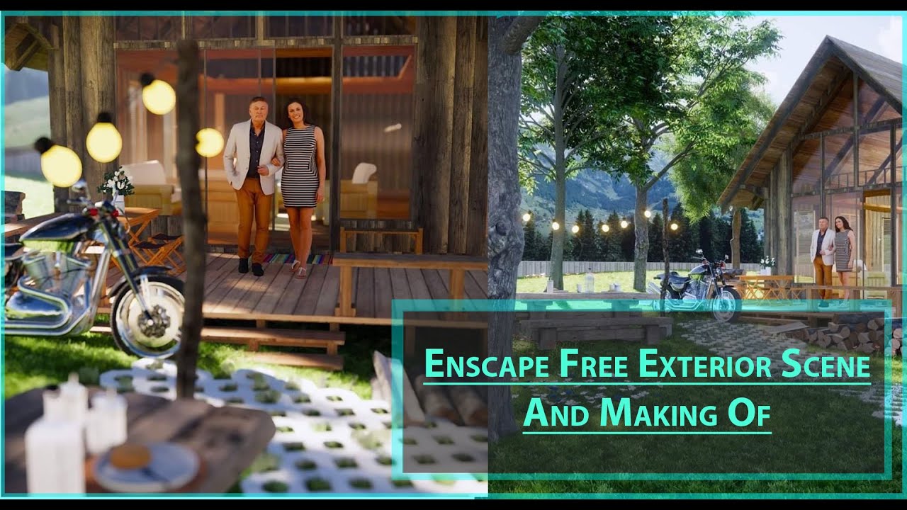SketchUp Exterior Rendering with Enscape (Free Exterior Scene)
