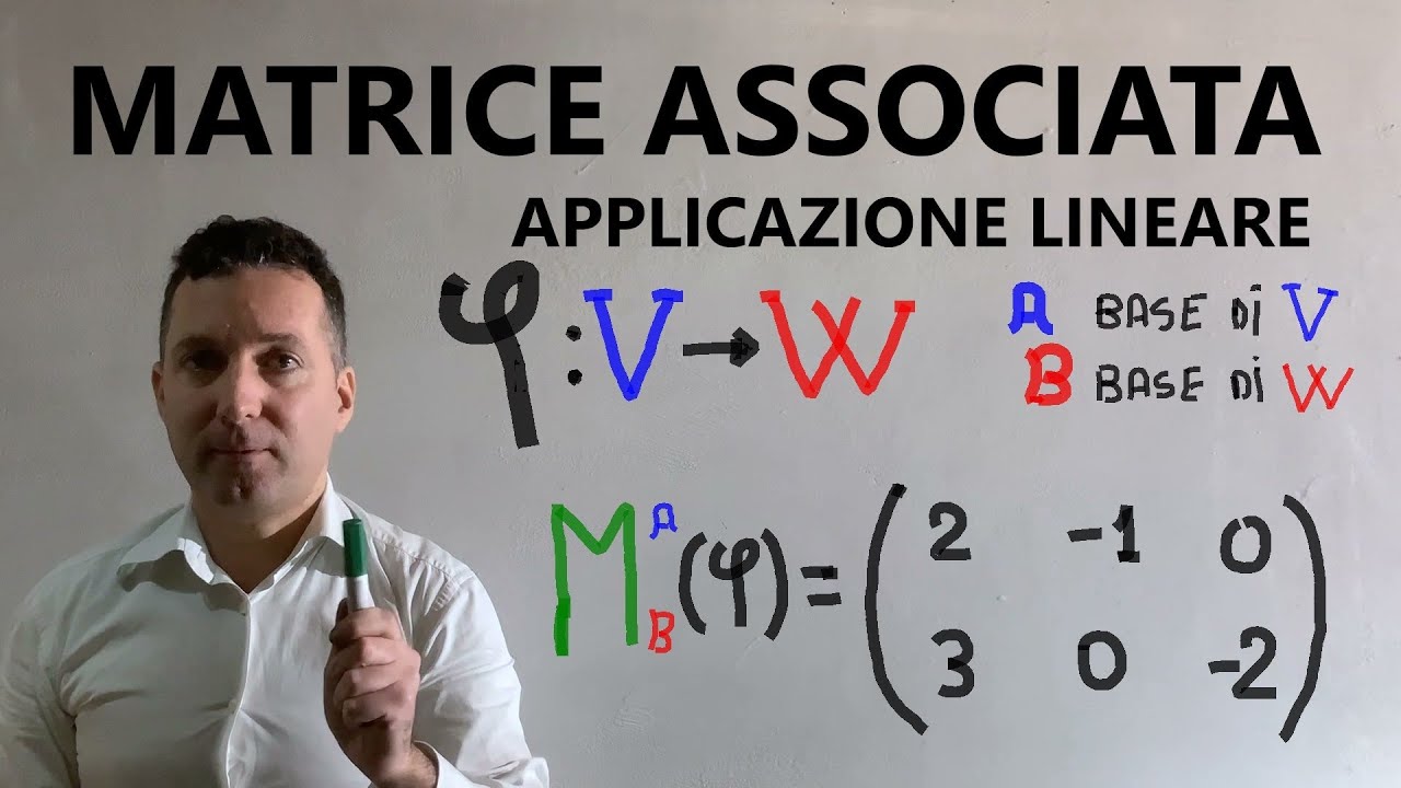 Matrice associata applicazione lineare rispetto a basi canoniche e non canoniche. Esercizio svolto