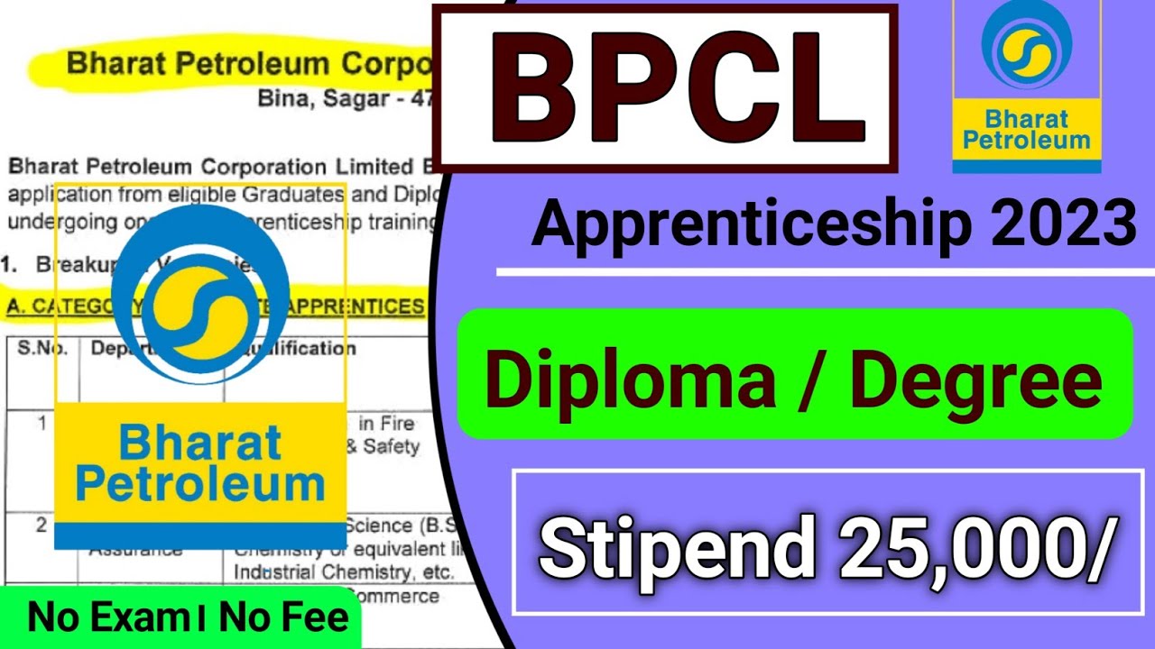 BPCL Recruitment 2023। BPCL Jobs 2023।BPCL Vacancy 2023। BPCL Job Vacancy 2023। BPCL Apprentice 2023