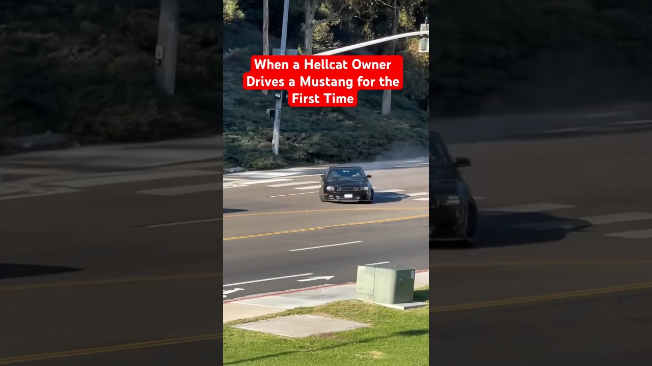 When a Hellcat Owner Drives a Mustang for the First Time! #hellcat #mustang