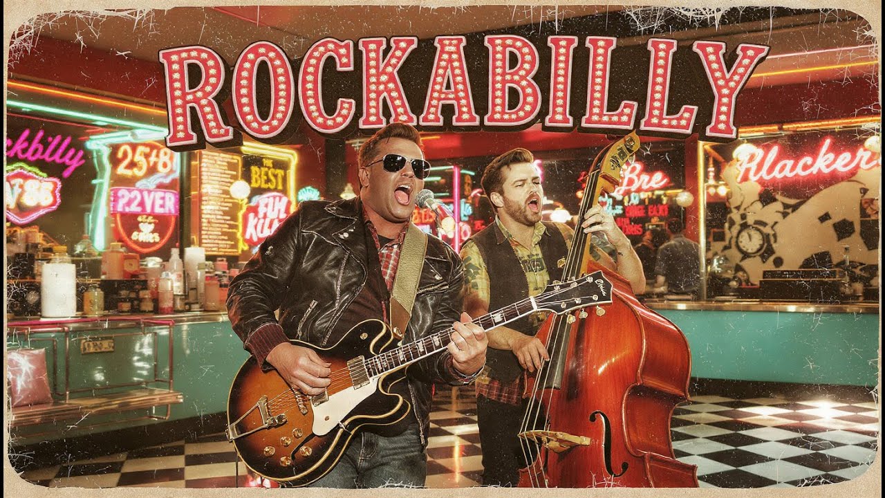Rockabilly: Rockabilly, fast tempo, slap bass, twangy gretsch guitar