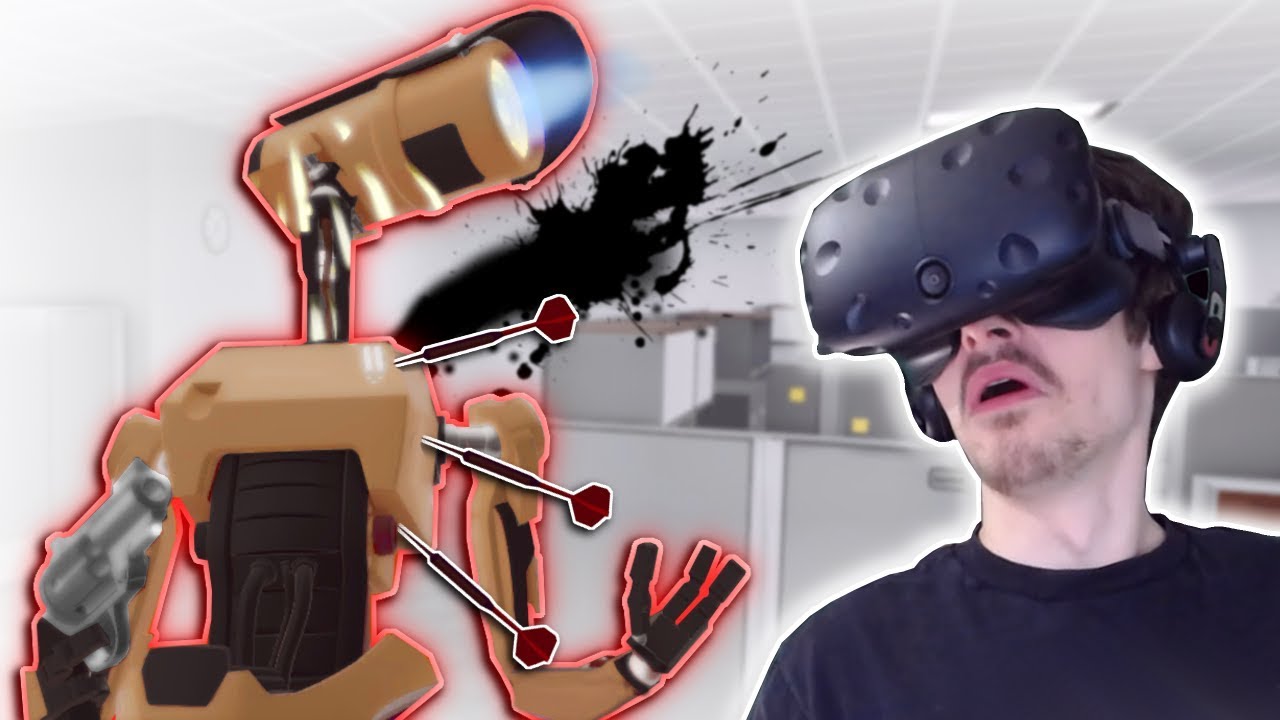 DARTS DESTROY EVIL ROBOT ARMY! - Budget Cuts VR Gameplay - VR robot stealth game