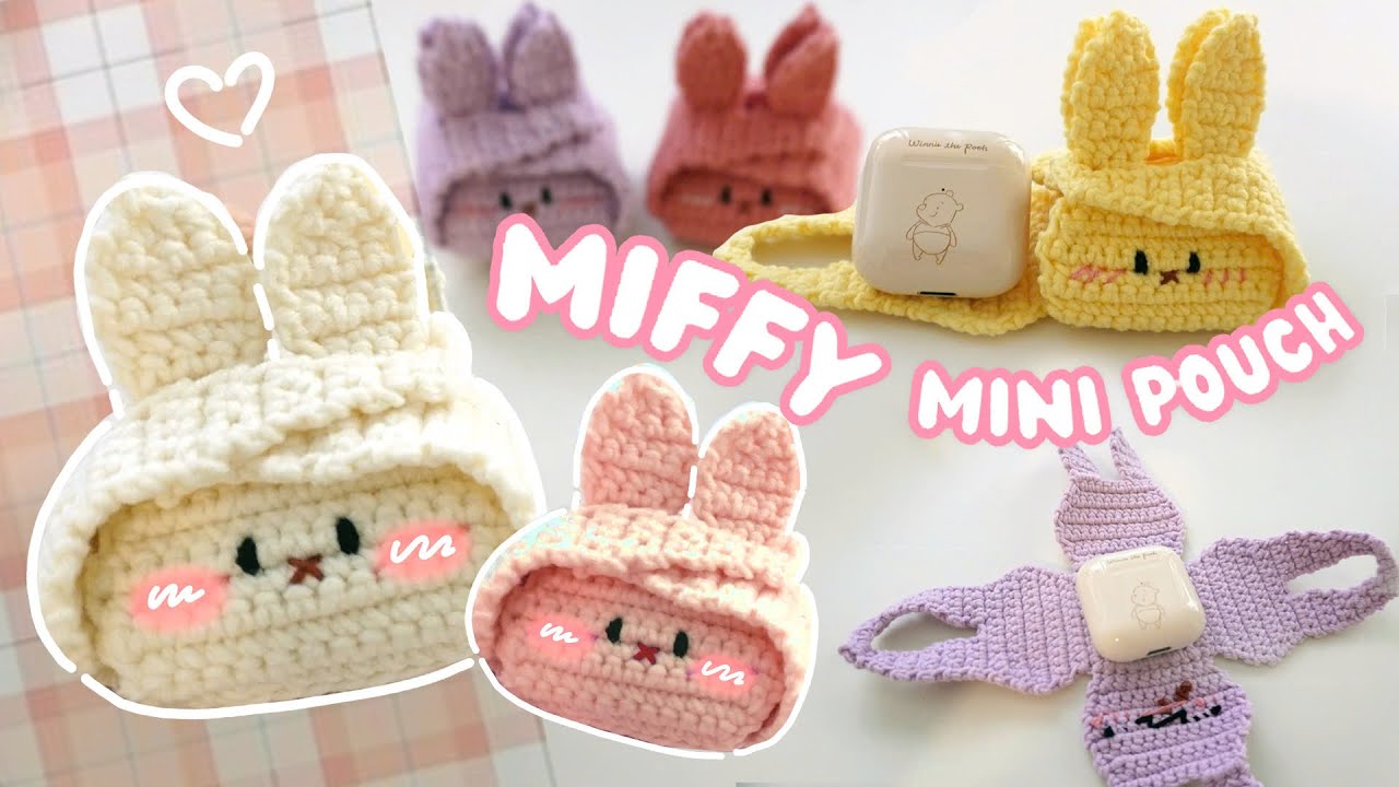 🐰 Crochet mini MIFFY pouch tutorial | Miffy Airpods Case
