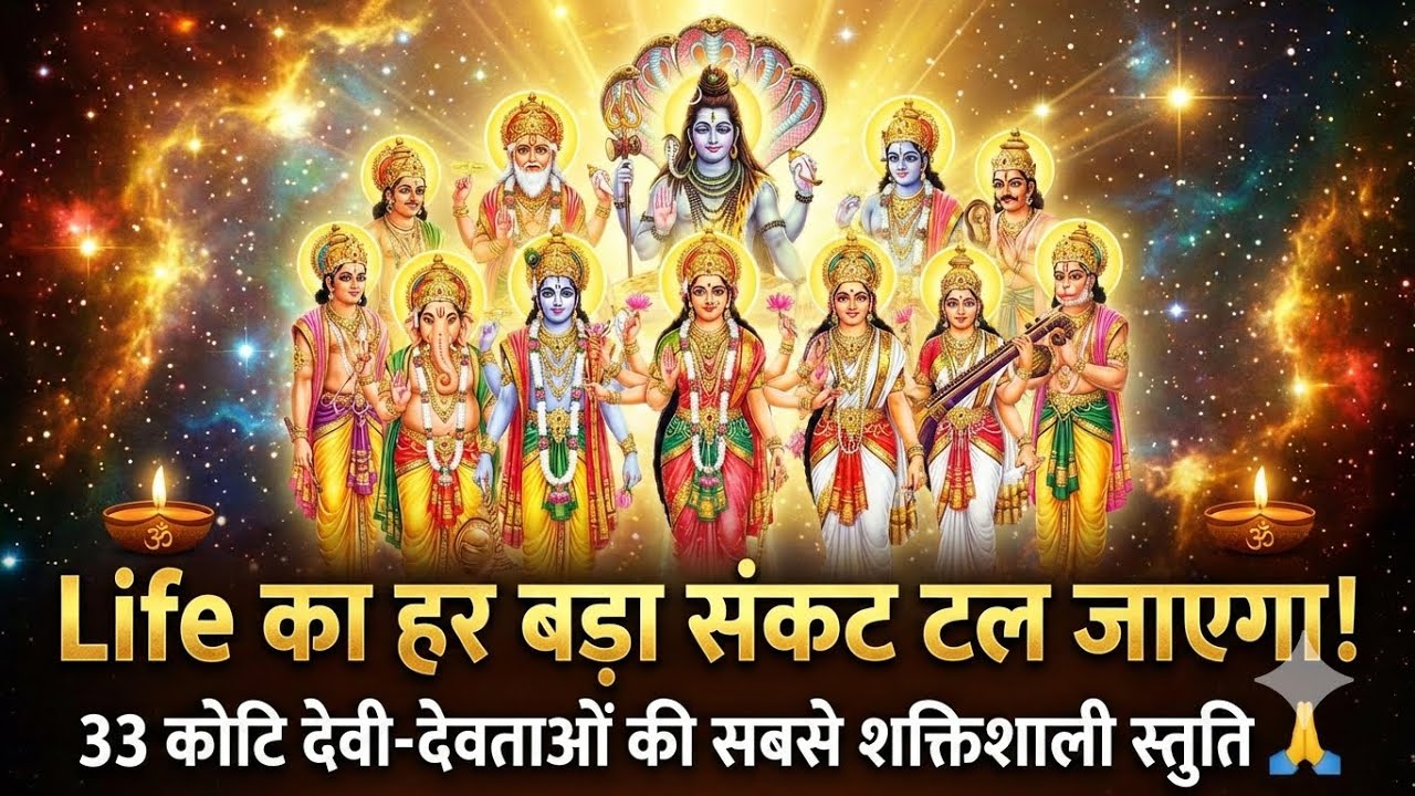 Life का हर बड़ा संकट टल जाएगा! 33 कोटि देवी-देवताओं की सबसे शक्तिशाली स्तुति 🙏 | All Gods Stuti