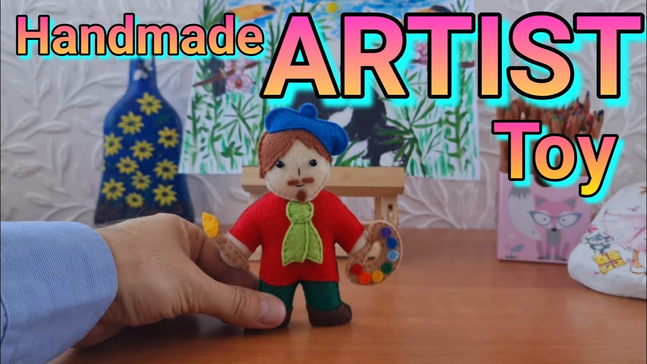 Handmade ARTIST / Felt Doll / Home Decor / People / Professions / Personalized Gift / Crafting Ideas