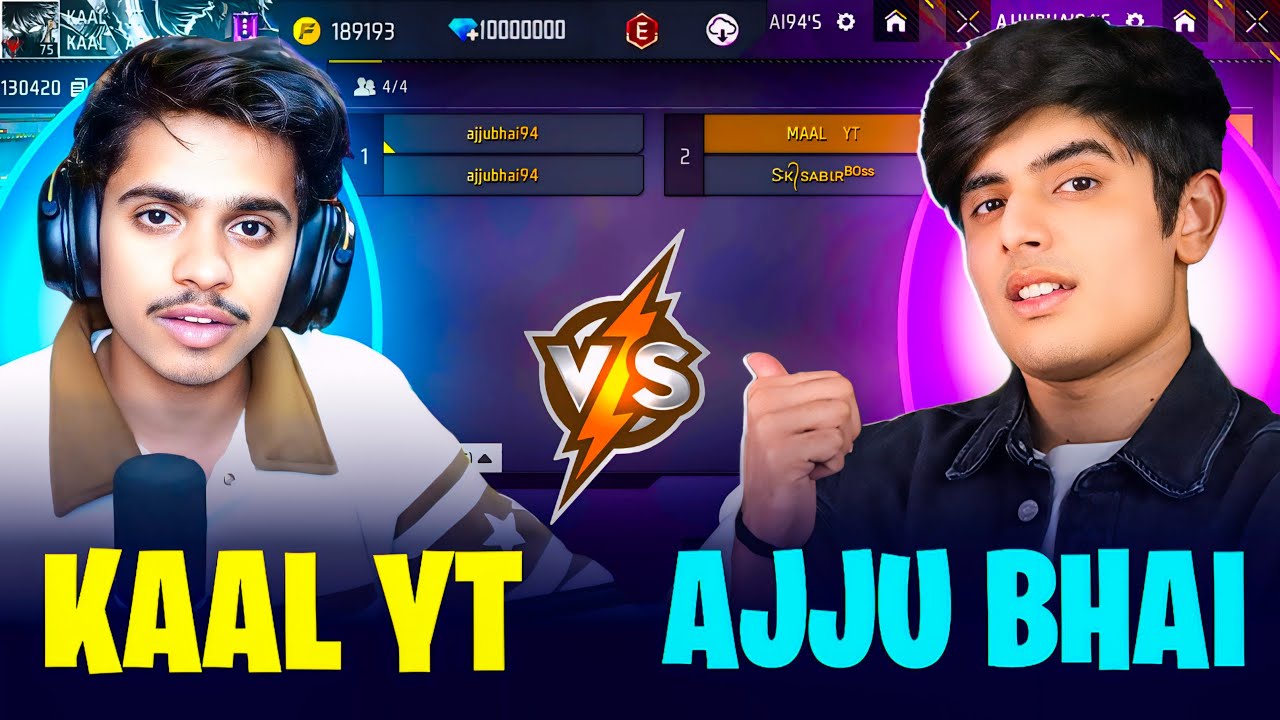 KAAL YT AND AJJUBHAI 94  VS RAISTAR AND THE STAR || KON H AASLI PRO || #freefirelive