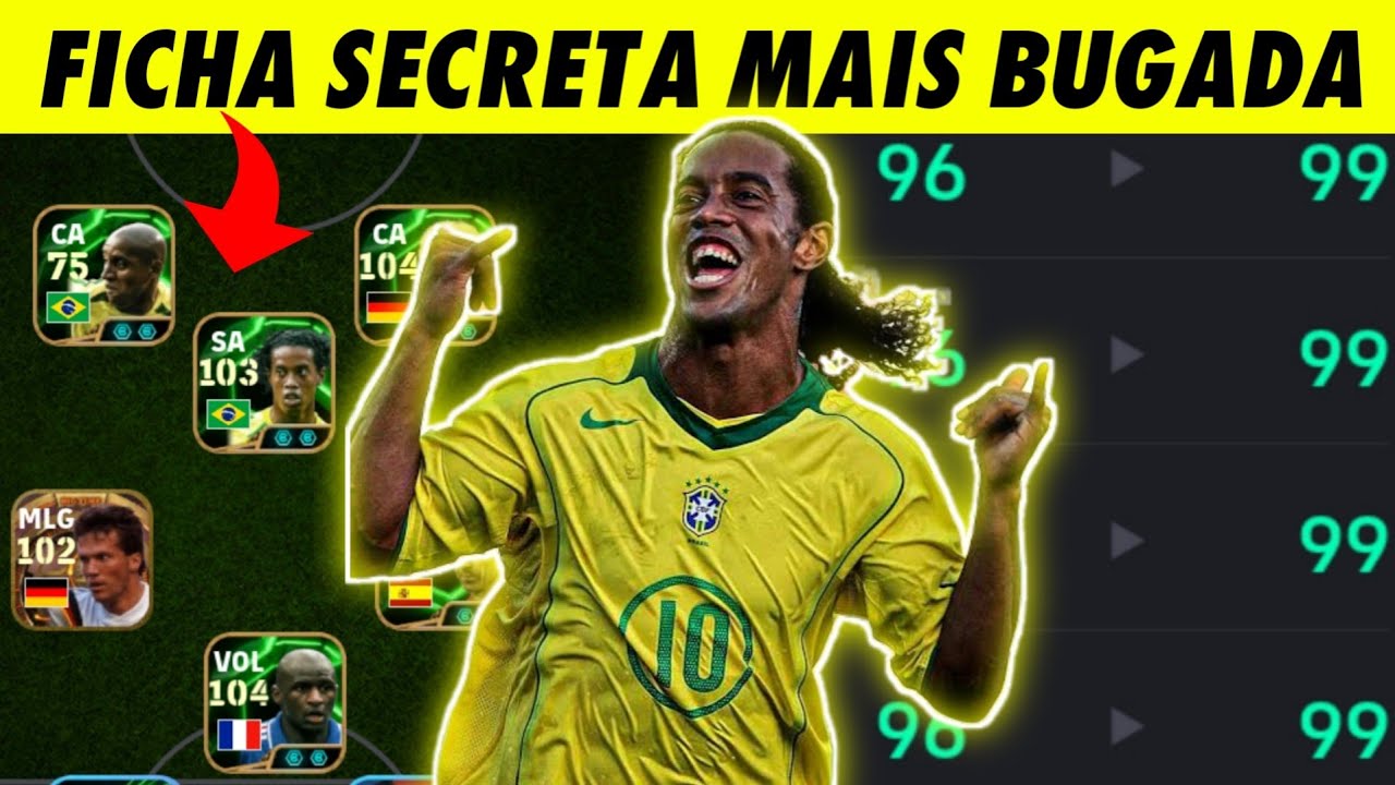 RONALDINHO GAÚCHO com Ficha BUGADA e ROBERTO CARLOS de CA no efootball 2025 mobile