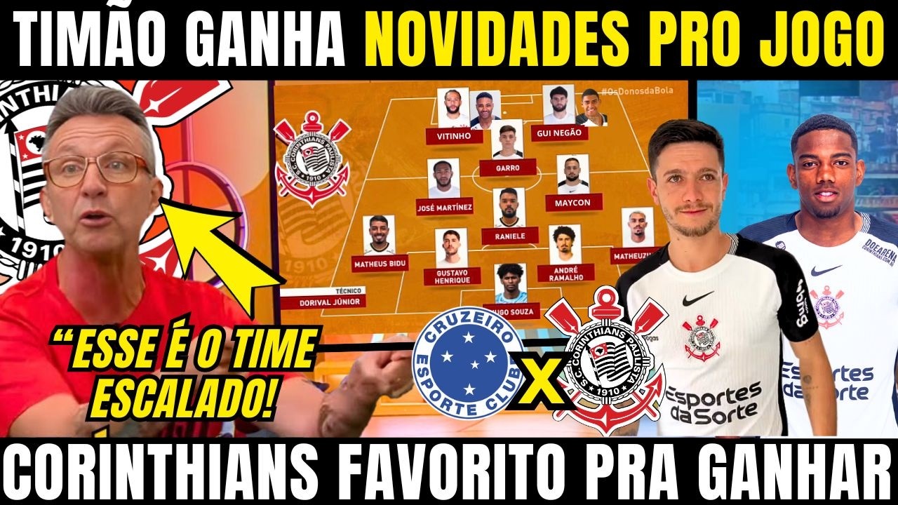 NETO CONFIRMOU A PROVÁVEL ESCALAÇÃO DO CORINTHIANS QUE GANHOU NOVIDADES PARA O JOGO FORA DE CASA