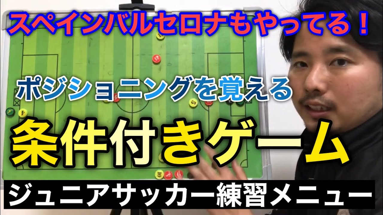 【ジュニア】ポジショニングを覚えるゲーム形式のトレーニング【少年サッカー練習メニュー】