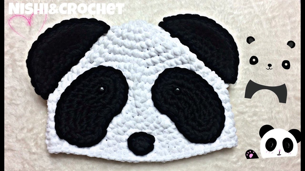 Gorro de Panda a crochet