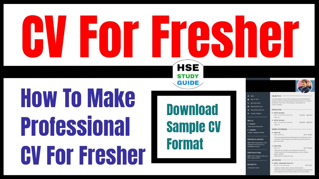 CV for Fresher || How To Make Professional CV for Fresher || Safety Officer CV For Fresher