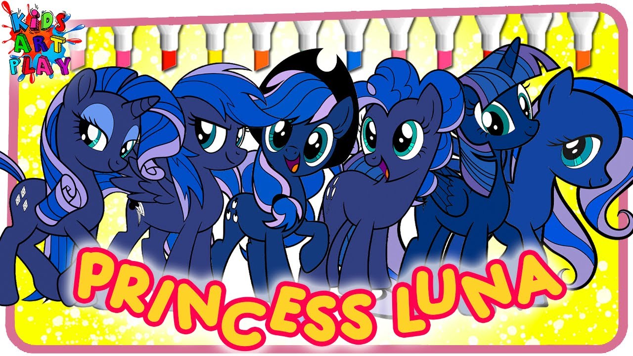 My Little Pony All Ponies As Princess Luna Color Swap Coloring Pages How To Color