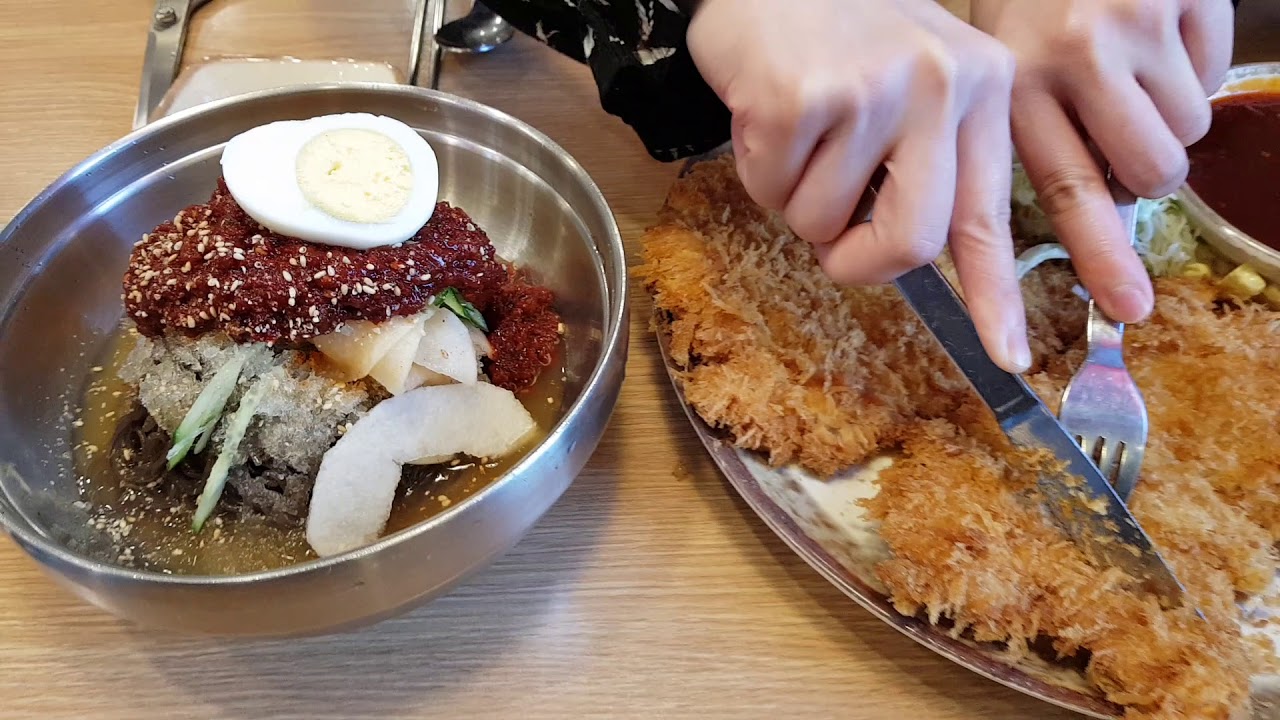 VLOG 무진장매운돈까스&불비빔냉면(주누돈까스 위례점)