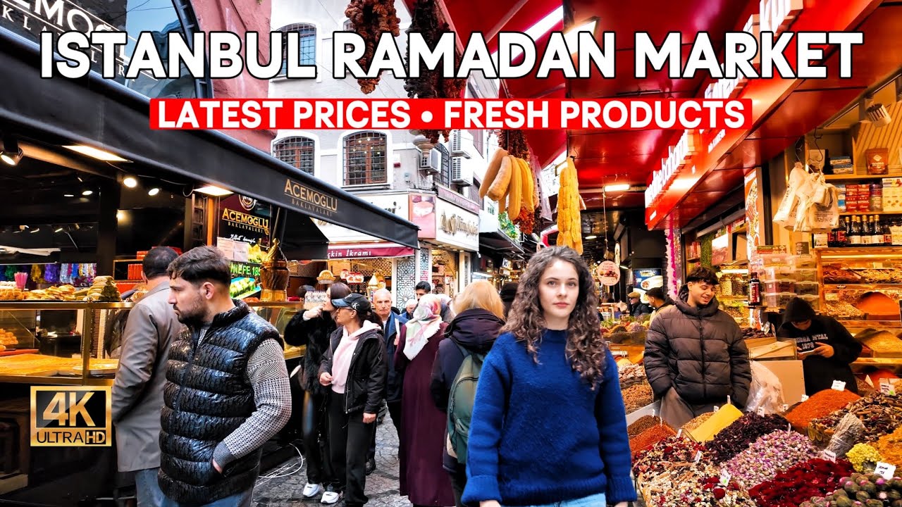 Istanbul Turkey 2026 4K Walking Tour | Eminönü Ramadan Market – Latest Prices & Fresh Products