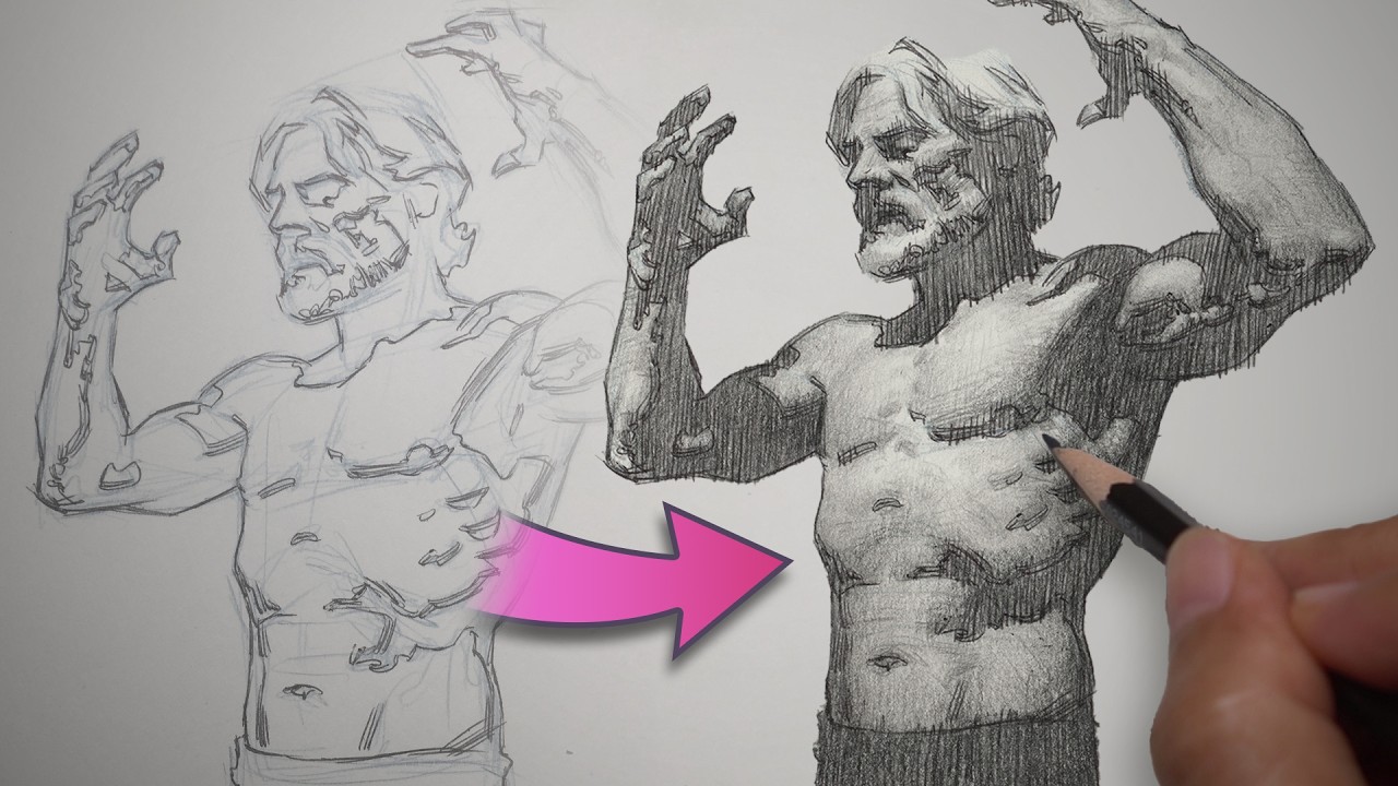How I Shade a Realistic Figure Drawing &ndash; Step-by-Step Demo with Pen & Pencil