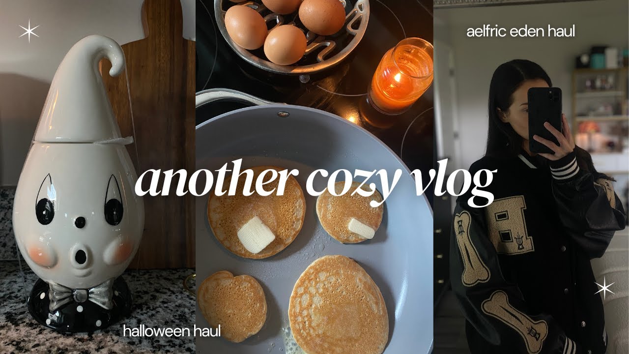 another cozy vlog | tjmaxx halloween haul, cozy breakfast & aelfric eden try on haul 2025