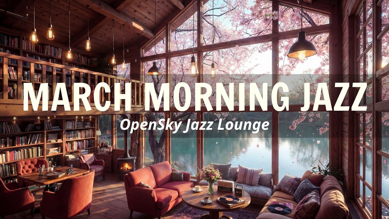 Cozy March Spring Café Jazz 🌸 Smooth Piano Coffee Ambience for Relaxing & Productivity