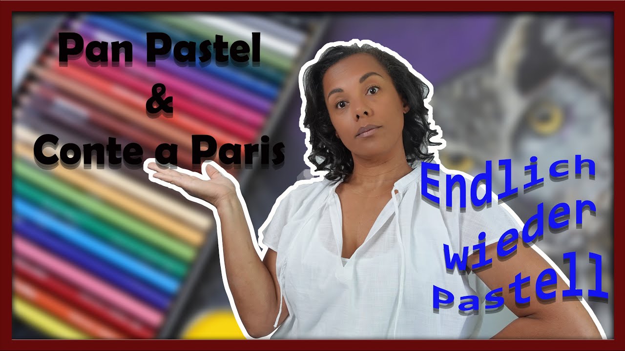 Pan Pastel & Conte a Paris - Ich nutze meine Pastelle endlich wieder ! Eule auf schwarzem Papier