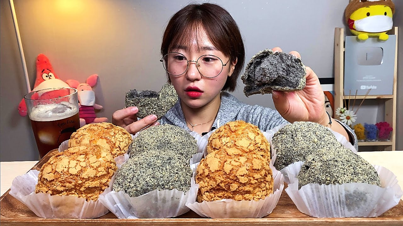 이마트 트레이더스 흑임자크림가득번 쿠키슈 디저트 먹방 Dessert Mukbang