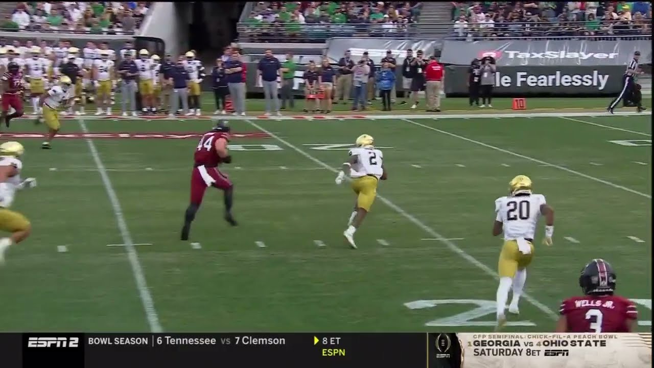 2022 Gator Bowl USC vs Notre Dame - Nate Adkins 24 Yd Reception