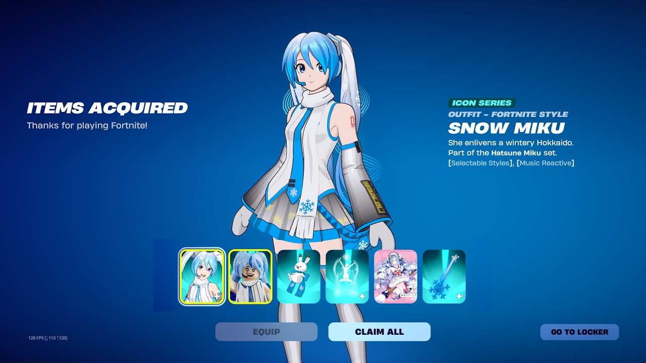 *New* Christmas Hatsune Miku Skin Snow Miku in Fortnite Item Shop 😍🔥