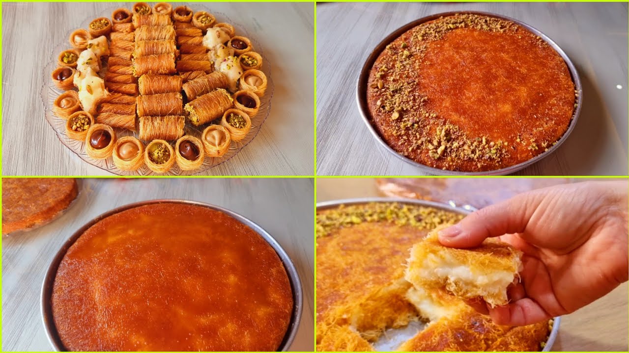 أول عزومة فى رمضان فى بيت حماتى وعملت ٣ صوانى كنافة‼️ بالكريمة وبالمكسرات وكنافه مشكله