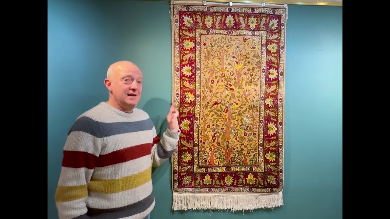 Vintage Silk Hereke Rug