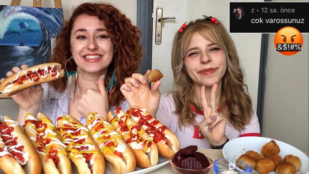HOTDOG VE ÇITIR KROKET MUKBANG | KÖTÜ YORUMLARA KAPAK GİBİ CEVAPLAR