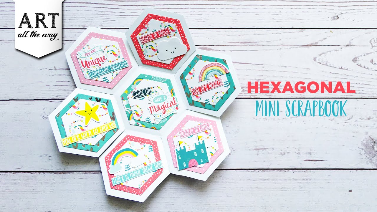Hexagonal Mini Scrapbook | Creative Album design | Handmade Flipbook | DIY Journaling | Scrapbooking