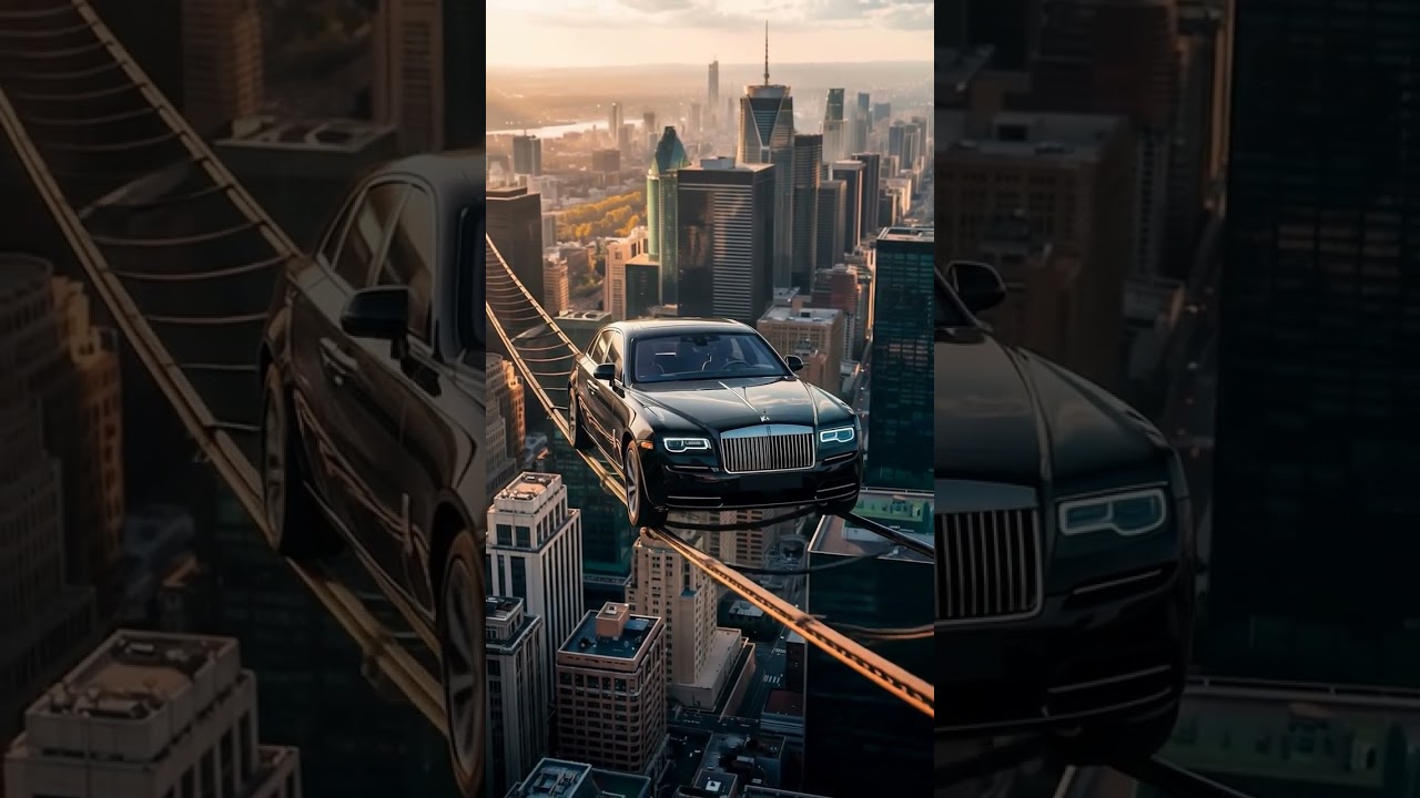 Heart-Stopping car Stunt! #shorts #thrill #carstunt #highwire #extremestunts #epicmoments #crazyride