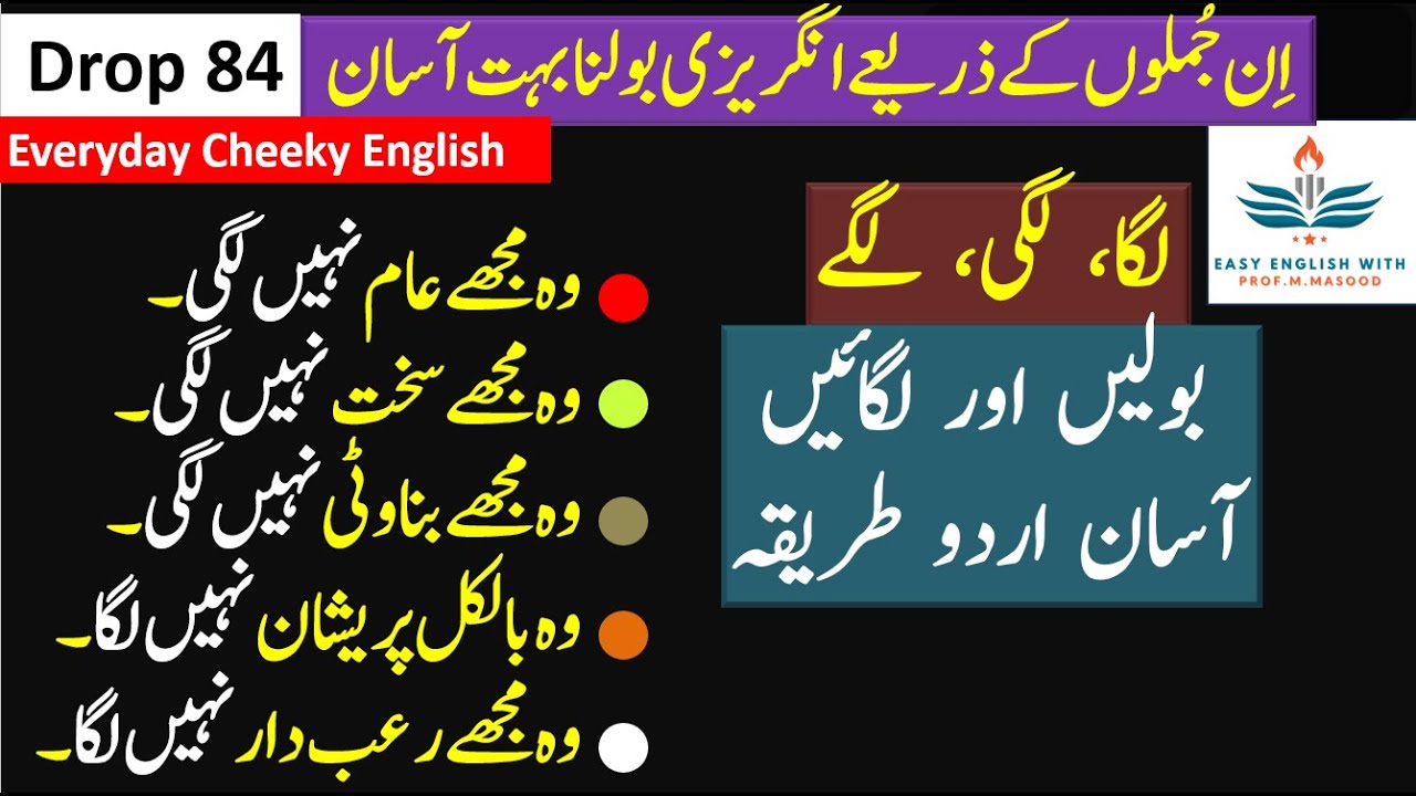 Everyday Cheeky English - Drop 84 | Spoken English |Conversation | Urdu to English | Prof. M. Masood