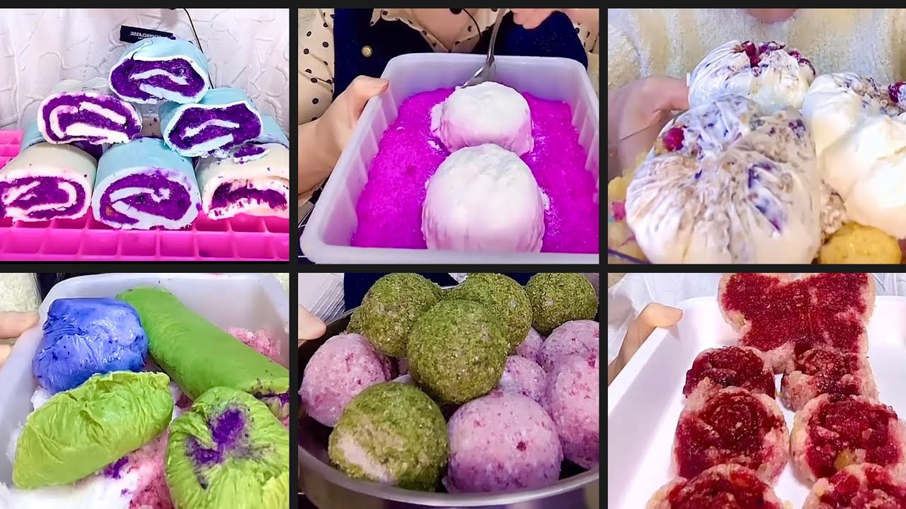 NANA || COLORFUL CRUNCHY STICKY ICE ASMR || #asmr #icy_realm #matchice #sticky 