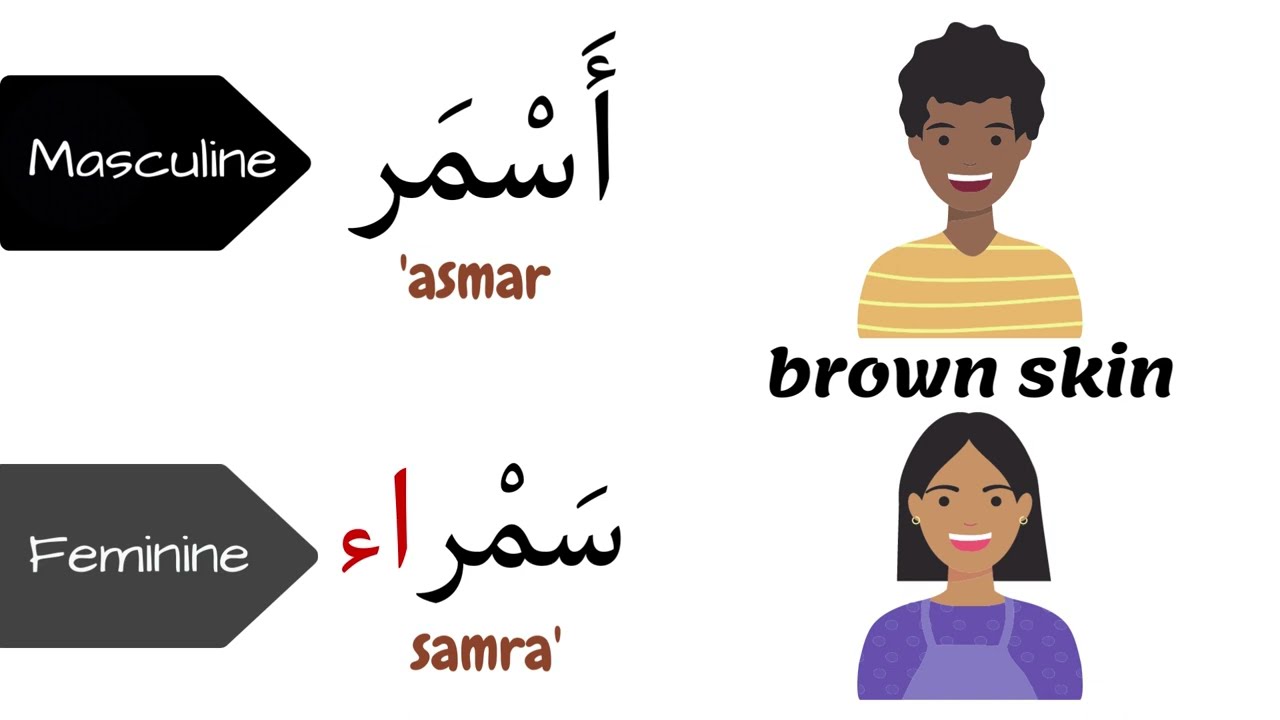 Arabic Vocabulary 101: Learn words for colors in Arabic ( masculine and feminine forms).