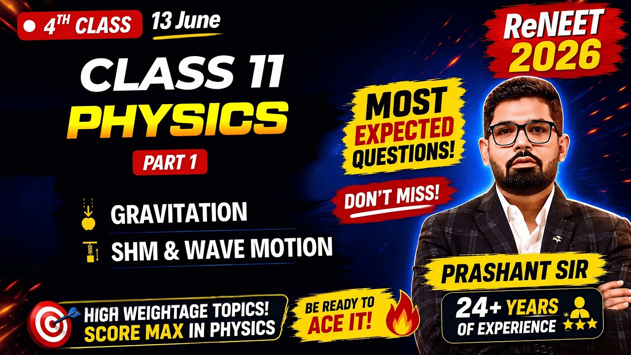 RE-NEET 2026 | NEET Physics Class 11 Part 1 Most Expected Questions 🚨 #Class11Physics
